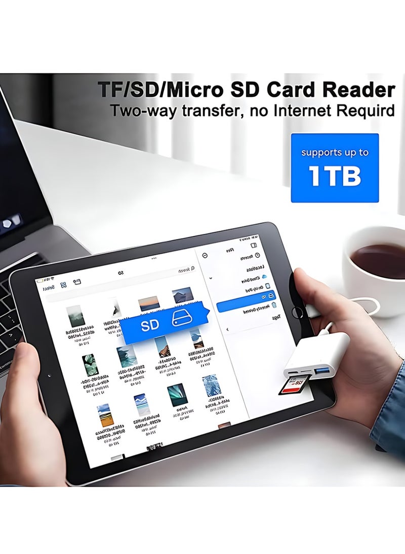 كلافون قارئ بطاقات ذاكرة USB-C SD وTF، 4 في 1، متوافق مع Windows وMac وLinux ومزيد من أجهزة USB-C - Image 4